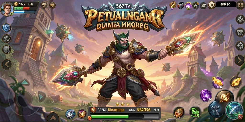 Screenshot gameplay 567TV menampilkan karakter sedang bertarung dengan monster.