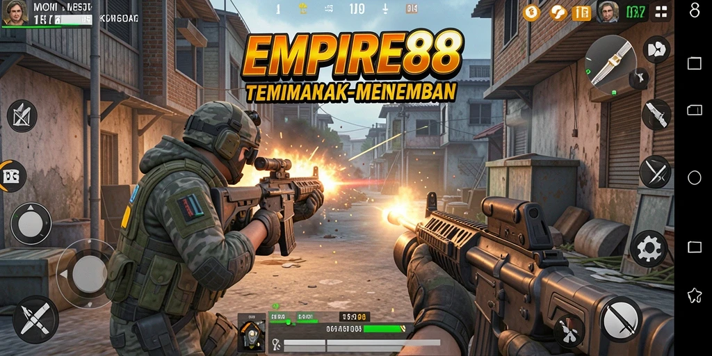 Tangkapan layar menunjukan aksi pertempuran seru dalam EMPIRE88.