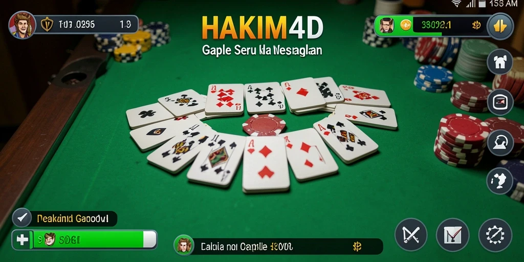Screenshot HAKIM4D menampilkan pemain yang sedang memainkan Gaple.