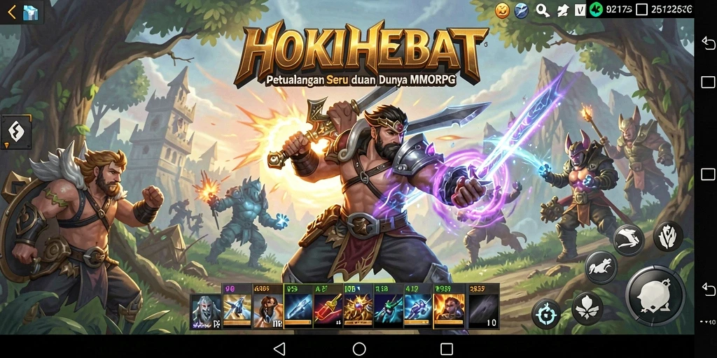 Gameplay seru HOKIHEBAT dalam dunia MMORPG penuh petualangan.