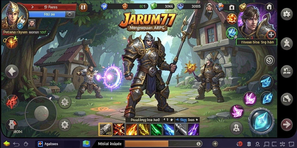 Tampilan aksi mendebarkan dalam gameplay ARPG JARUM77.