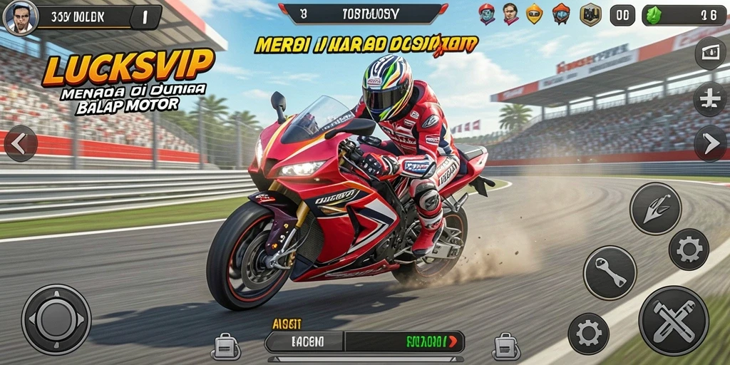 Gameplay LUCKSVIP yang seru dan mendebarkan di trek balap.
