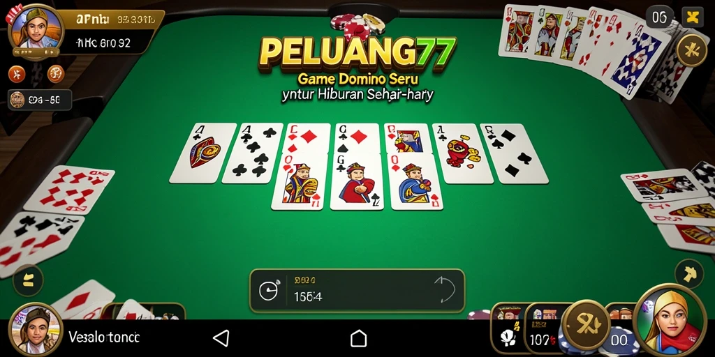 Screenshot PELUANG77 menampilkan gameplay seru Domino.