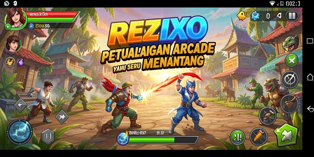 Tampilan gameplay seru dan mendebarkan di REZIXO.