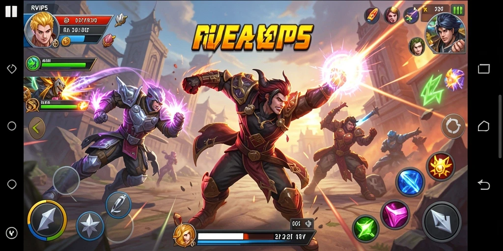 Screenshot gameplay RVIP5 yang menampilkan aksi pertarungan intens.