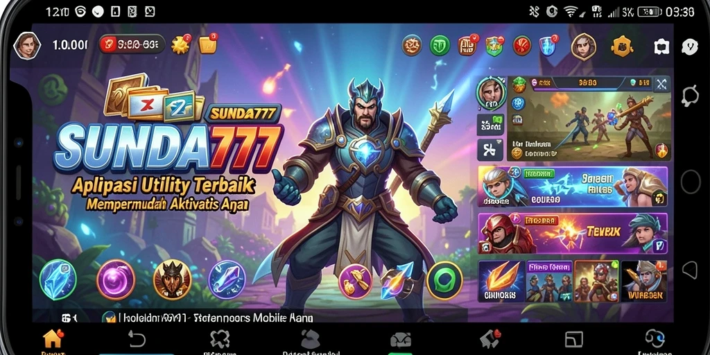 Tampilan utama SUNDA777 dengan fitur-fitur aplikasi Utility.