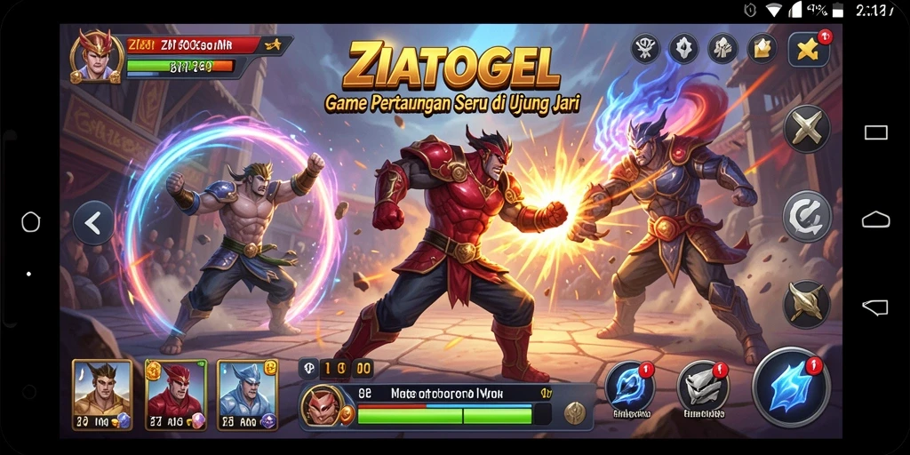 Gameplay ZIATOGEL menampilkan pertarungan yang seru dan menantang.